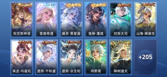 王者荣耀V8 1典藏 1无双 14传说 75史诗 217皮肤 最强王者