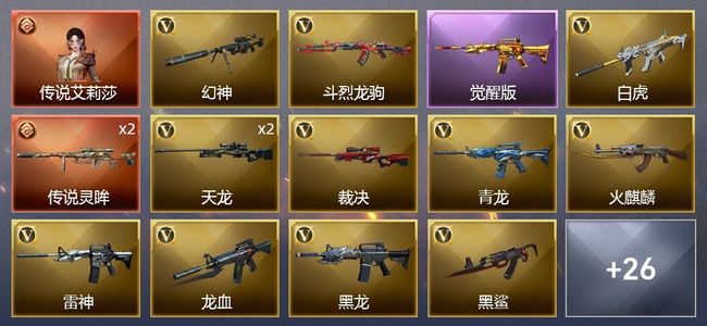 穿越火线（CF）1传说角色 2传说武器 3王者武器 1炫金武器 34V武器 1V角色 9皮肤 可排位