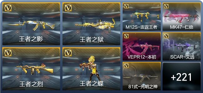 穿越火线：枪战王者15王者武器 230英雄武器 7英雄角色 345万化 枪神