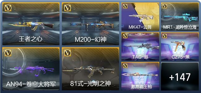 穿越火线：枪战王者V5 8王者武器 201英雄武器 9英雄角色 374万化 枪皇SSS