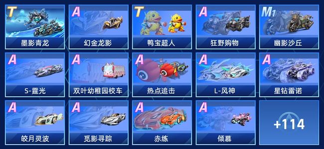 QQ飞车手游V12 2永久T车 84永久A车 128永久赛车 74宠物 男号 星耀