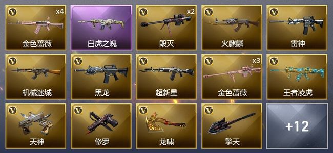 穿越火线（CF）1王者武器 32V武器 2V角色 10皮肤 可排位 枪王