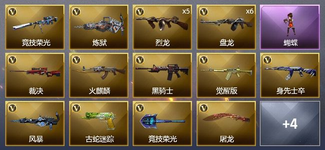 穿越火线（CF）1王者武器 23V武器 1V角色 8皮肤 可排位 新锐