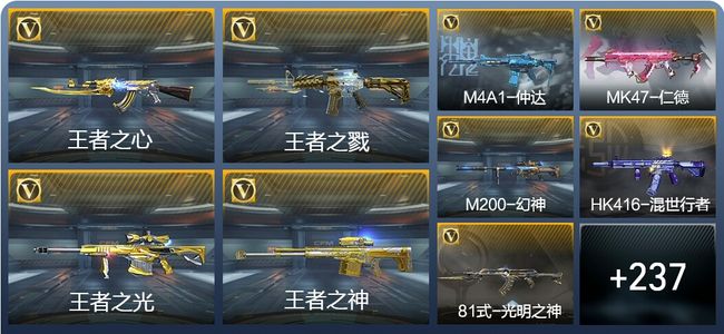 穿越火线：枪战王者V8 22王者武器 261英雄武器 7英雄角色 562万化 枪王S