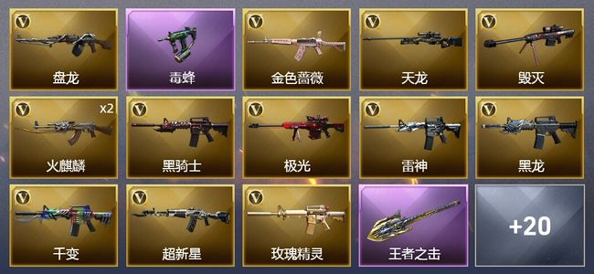 穿越火线（CF）1王者武器 34V武器 2V角色 9皮肤 可排位 新锐