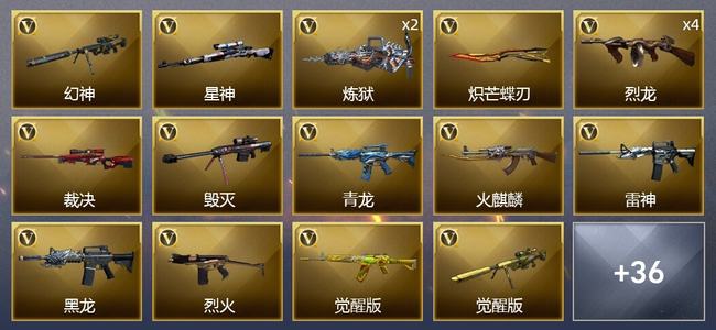 穿越火线（CF）1王者武器 1炫金武器 45V武器 1V角色 13皮肤 可排位 新锐