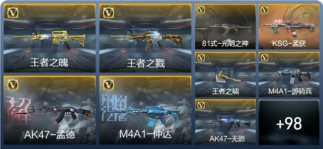 穿越火线：枪战王者4王者武器 107英雄武器 4英雄角色 227万化 枪皇