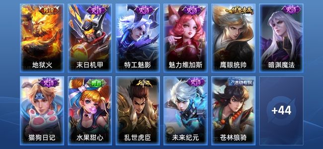 王者荣耀1传说 9史诗 55皮肤 97英雄 尊贵铂金IV