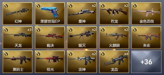 穿越火线（CF）3王者武器 2炫金武器 49V武器 3V角色 27皮肤 可排位 传奇