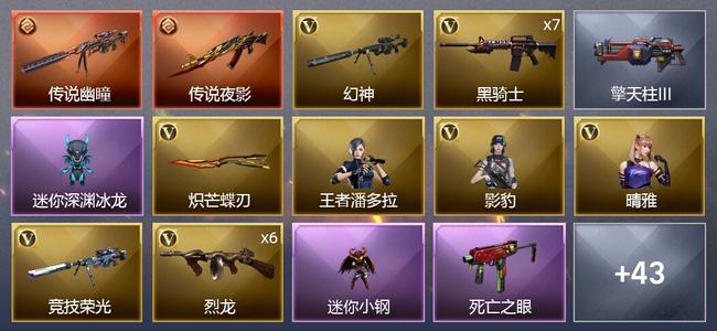 穿越火线（CF）2传说武器 1王者武器 52V武器 2V角色 18皮肤 可排位 专家