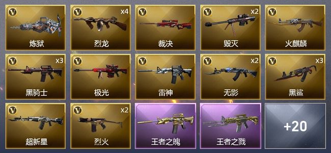 穿越火线（CF）2王者武器 2炫金武器 55V武器 5皮肤 可排位 传奇