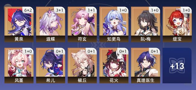 崩坏：星穹铁道73黄 51角色黄 22光锥黄 24五星角色 16五星光锥 70级 女主