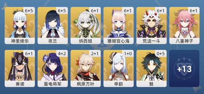 原神141黄 99角色黄 42武器黄 24五星角色 23五星武器 女主 59级