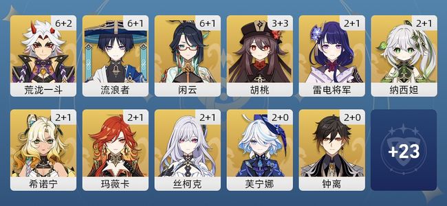 原神138黄 103角色黄 35武器黄 34五星角色 29五星武器 女主 60级