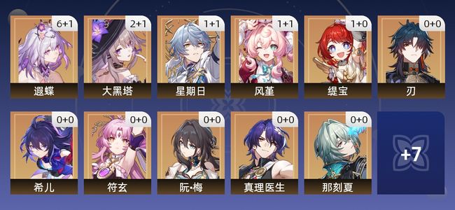 崩坏：星穹铁道44黄 37角色黄 7光锥黄 18五星角色 7五星光锥 70级 女主