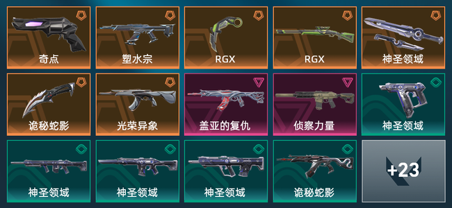 无畏契约7橙皮 2紫皮 37皮肤 12220皮肤总价值 605已用源晶 黄金