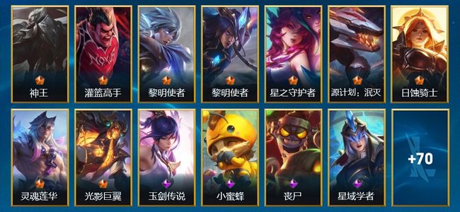 英雄联盟手游（lol手游）9传说 31史诗 83皮肤 96英雄 宗师