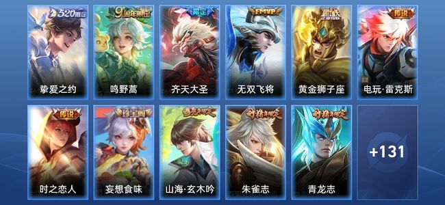 王者荣耀7传说 43史诗 142皮肤 122英雄 永恒钻石III