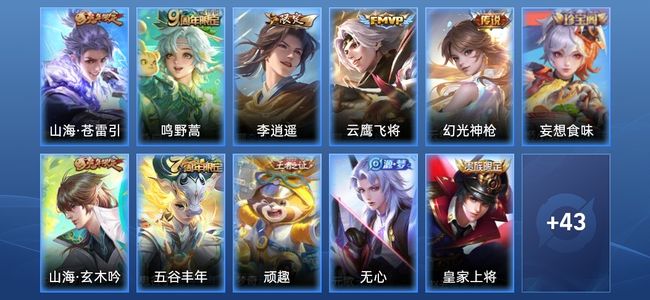 王者荣耀5传说 21史诗 54皮肤 28英雄 尊贵铂金III