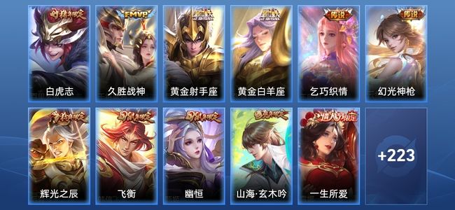 王者荣耀V7 6传说 66史诗 237皮肤 122英雄 至尊星耀V