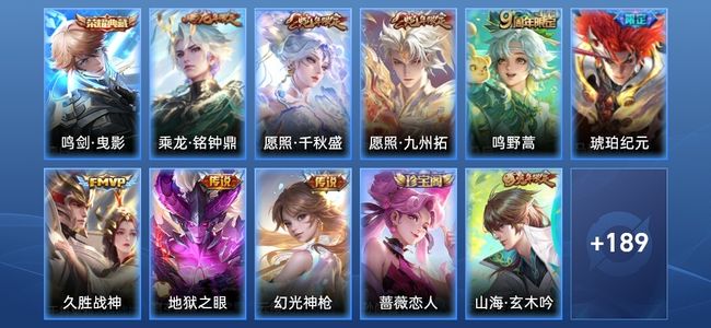 王者荣耀1典藏 8传说 52史诗 201皮肤 非凡王者