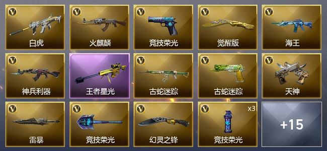 穿越火线（CF）1王者武器 25V武器 2V角色 3皮肤 可排位 新锐