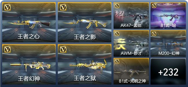 穿越火线：枪战王者V8 22王者武器 241英雄武器 9英雄角色 381万化 大师