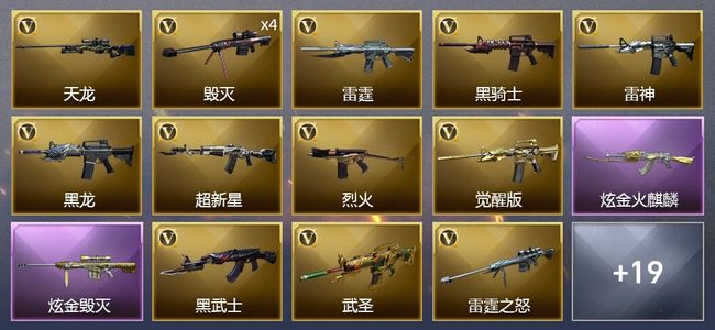 穿越火线（CF）2炫金武器 49V武器 2V角色 8皮肤 可排位 大师