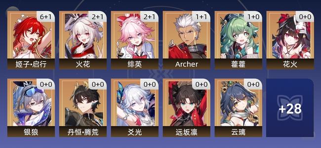 崩坏：星穹铁道41黄 35角色黄 6光锥黄 18五星角色 5五星光锥 70级 女主