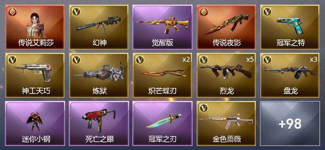 穿越火线（CF）1传说角色 1传说武器 10王者武器 2炫金武器 91V武器 5V角色 37皮肤 可排位