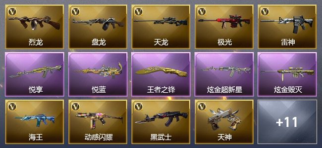 穿越火线（CF）26传说武器 3王者武器 2炫金武器 可排位