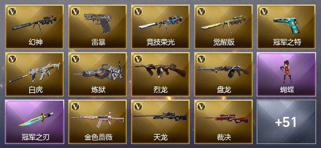 穿越火线（CF）9王者武器 1炫金武器 可排位