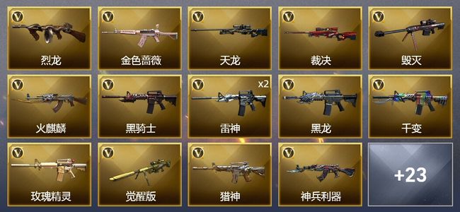 穿越火线（CF）1王者武器 58V武器 5V角色 7皮肤 可排位
