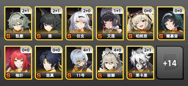 绝区零36黄 31角色黄 13S角色 5S音擎 10S邦布 男主 59