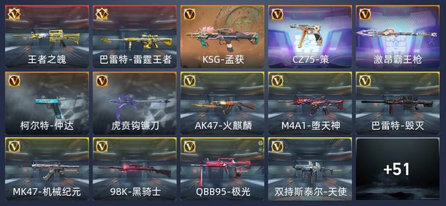 穿越火线：枪战王者V5 2王者 76英雄武器 99万化 新锐
