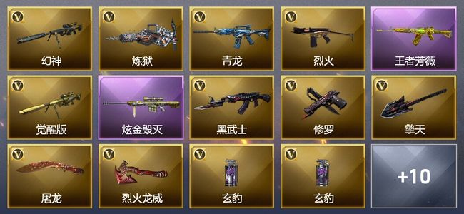 穿越火线（CF）1王者武器 1炫金武器 20V武器 1V角色 4皮肤 可排位
