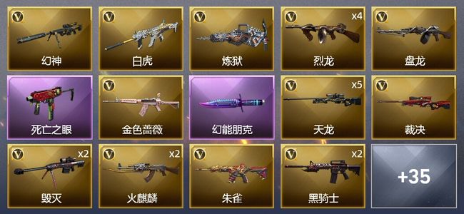 穿越火线（CF）5王者武器 3炫金武器 51V武器 2V角色 8皮肤 可排位 新锐