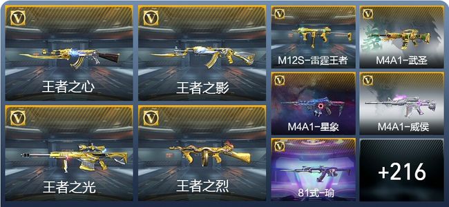 穿越火线：枪战王者13王者武器 225英雄武器 5英雄角色 370万化 大师SS