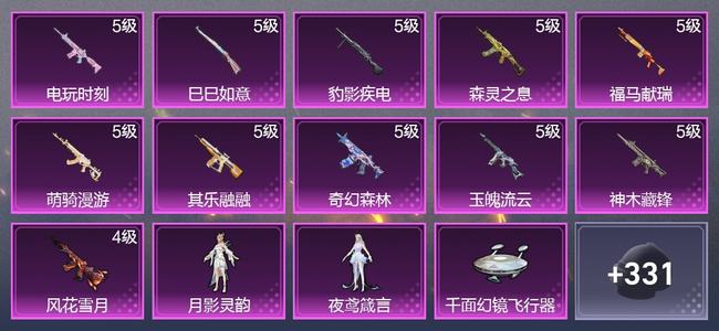 和平精英【苹果版】11升级枪 2粉装 3尾迹 146套装 5,8363热力 9印记 星钻