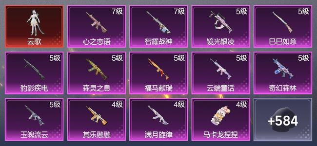 和平精英6载具 17升级枪 12粉装 11尾迹 333枪皮 238套装 11,2643热力 18印记