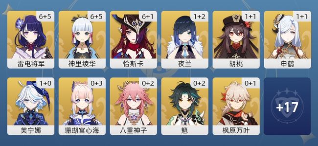 原神112黄 68角色黄 44武器黄 28五星角色 23五星武器 女主 59级