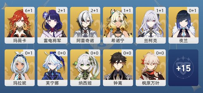 原神64黄 48角色黄 16武器黄 26五星角色 16五星武器 女主 60级