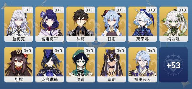 原神38黄 29角色黄 9武器黄 22五星角色 9五星武器 女主 58级