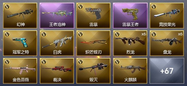 穿越火线（CF）8王者武器 87V武器 1V角色 19皮肤 可排位 枪王