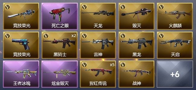 穿越火线（CF）1王者武器 1炫金武器 22V武器 6皮肤 可排位 专家