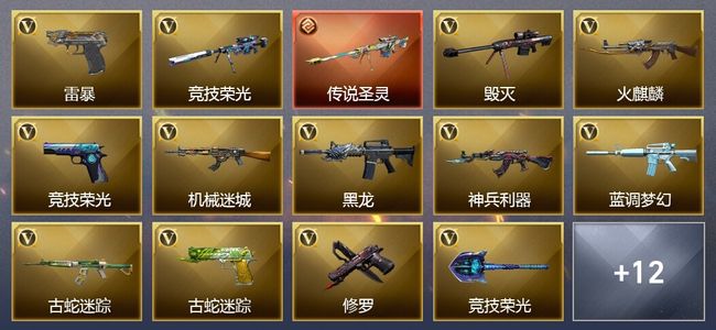 穿越火线（CF）1传说武器 29V武器 1V角色 10皮肤 可排位
