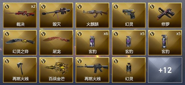 穿越火线（CF）34V武器 2V角色 1皮肤 可排位 枪王