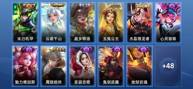 王者荣耀V4 2传说 13史诗 59皮肤 非凡王者