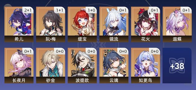 崩坏：星穹铁道76黄 41角色黄 35光锥黄 27五星角色 15五星光锥 70级 女主