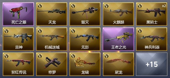 穿越火线（CF）1王者武器 19V武器 2V角色 13皮肤 可排位 宗师